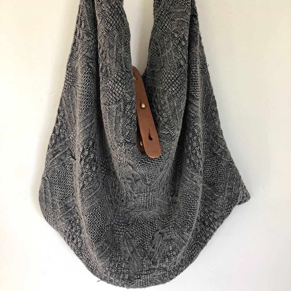 100% cotton tweed crossbody handbag